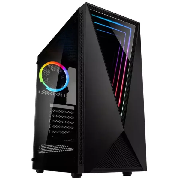 Gaming PC Case with Tempered Glass panels, USB3.0, Support